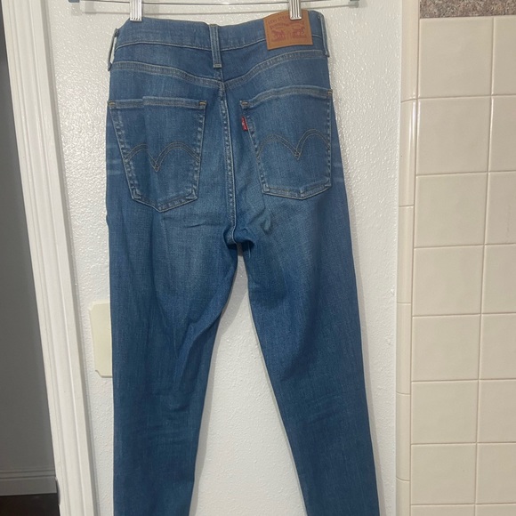 Levi Mile High Super Skinny Jeans Castaway Blue 27 - Picture 4 of 6